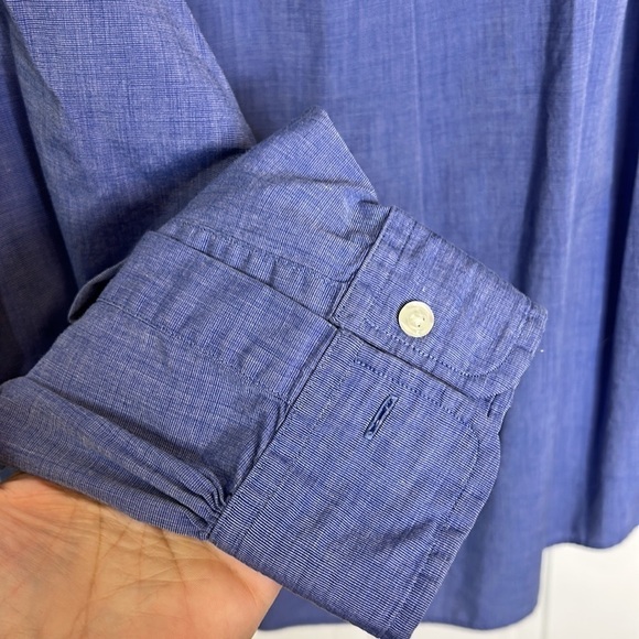 Brooks Brothers Blue Button Down Long‎ Sleeve Shirt Size 16-5 - Picture 6 of 8